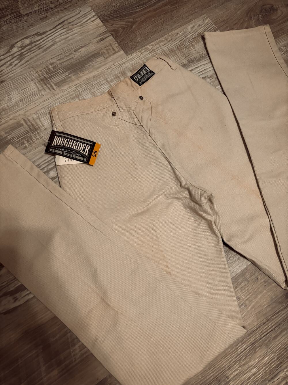vintage deadstock 26" khaki roughrider bareback jeans